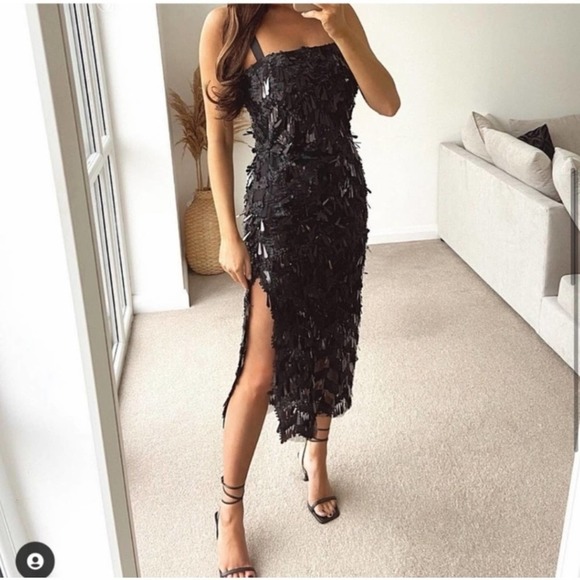 NWT ZARA SEQUIN MIDI SKIRT - Picture 2 of 5